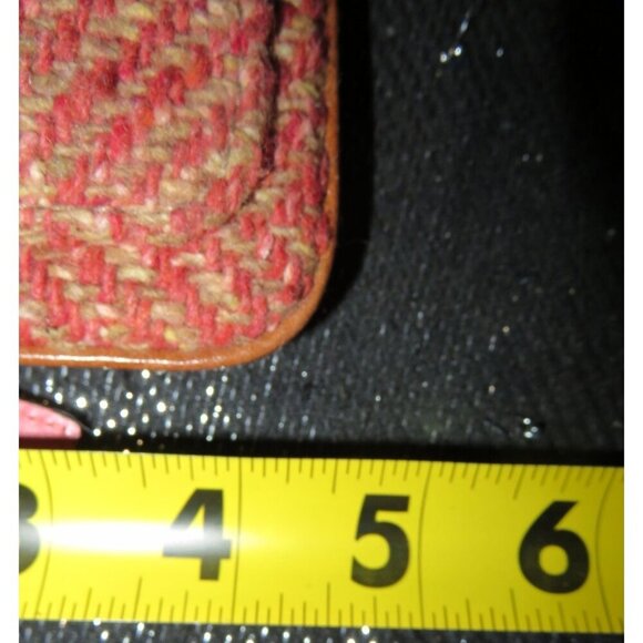 Coach Scaro Hampton Soho Herringbone Camel Leather Rose Tweed Wool Wristlet - Picture 14 of 15